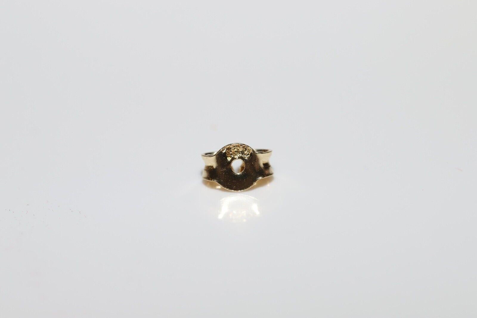New Made Or 18k Diamant naturel taille ancienne et rubis taille calibre  Boucle d'oreille goutte d'eau en vente 2