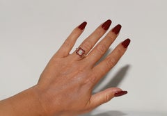 Anillo de boda de oro nuevo de 18k con diamante natural talla antigua y rubí talla calibre
