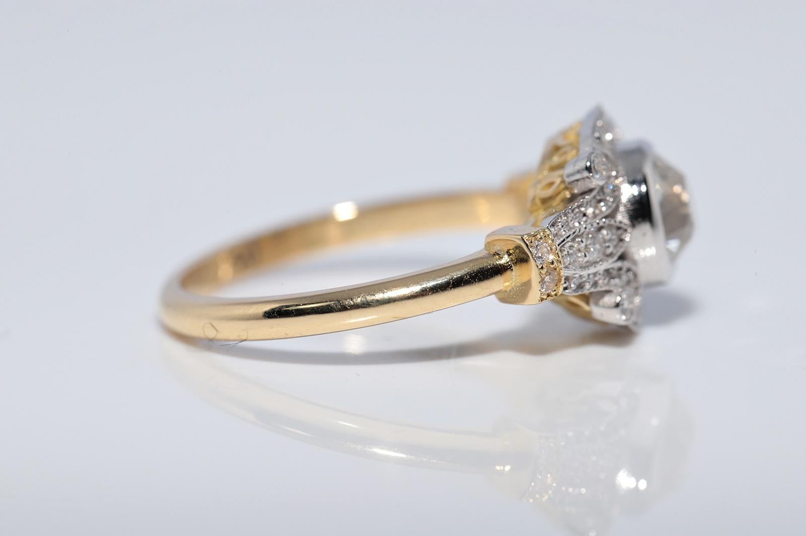 Neu gemacht 18k Gold Natürliche Altschliff Diamant dekoriert Erstaunlich Ring im Angebot 5