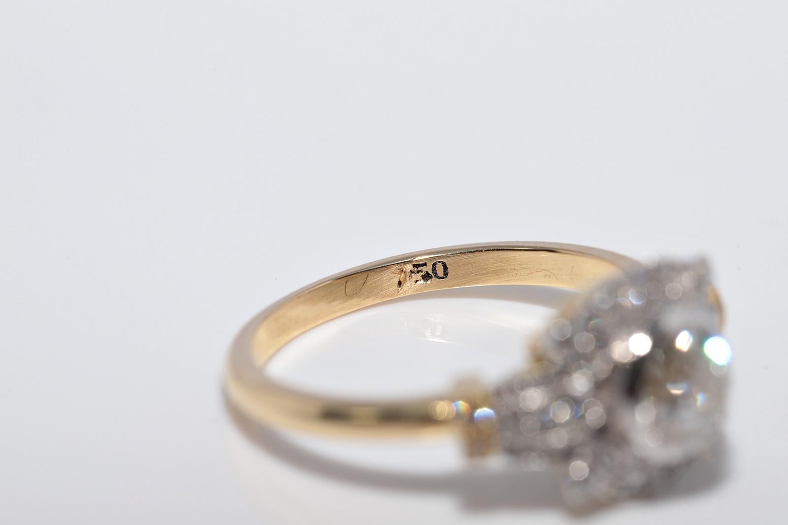 Neu gemacht 18k Gold Natürliche Altschliff Diamant dekoriert Erstaunlich Ring im Angebot 6