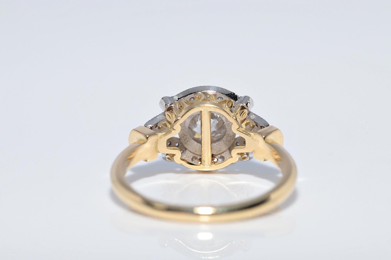 Neu gemacht 18k Gold Natürliche Altschliff Diamant dekoriert Erstaunlich Ring im Angebot 7