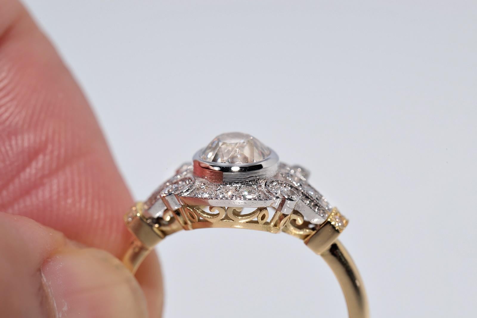 Neu gemacht 18k Gold Natürliche Altschliff Diamant dekoriert Erstaunlich Ring im Angebot 10
