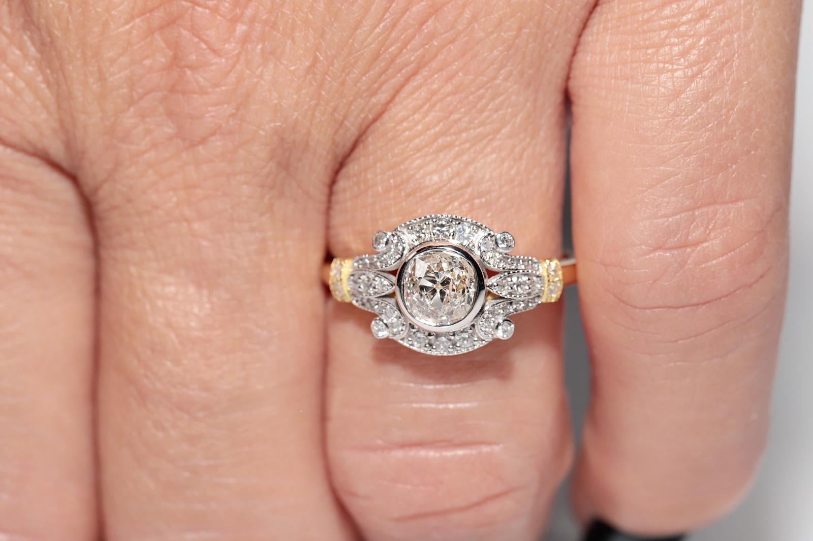 Neu gemacht 18k Gold Natürliche Altschliff Diamant dekoriert Erstaunlich Ring (Alteuropäischer Schliff) im Angebot