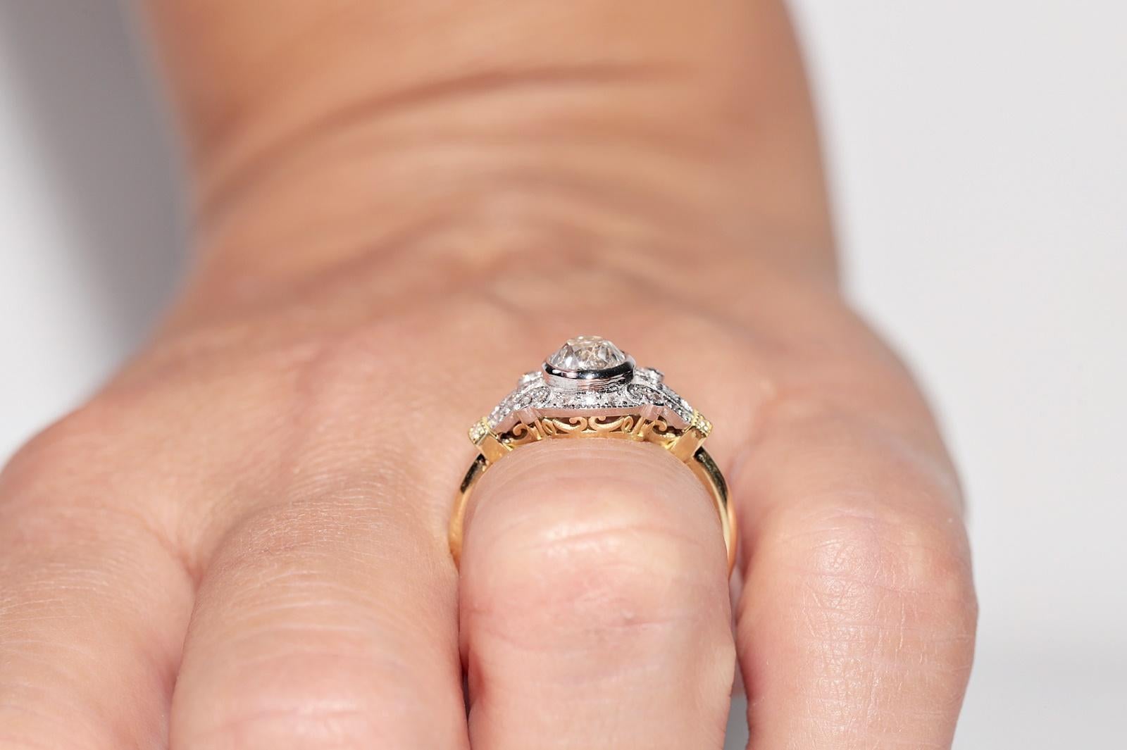 Neu gemacht 18k Gold Natürliche Altschliff Diamant dekoriert Erstaunlich Ring Damen im Angebot