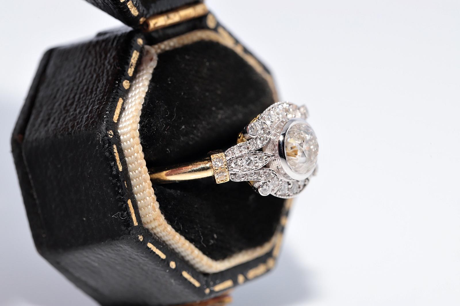 Neu gemacht 18k Gold Natürliche Altschliff Diamant dekoriert Erstaunlich Ring im Angebot 1