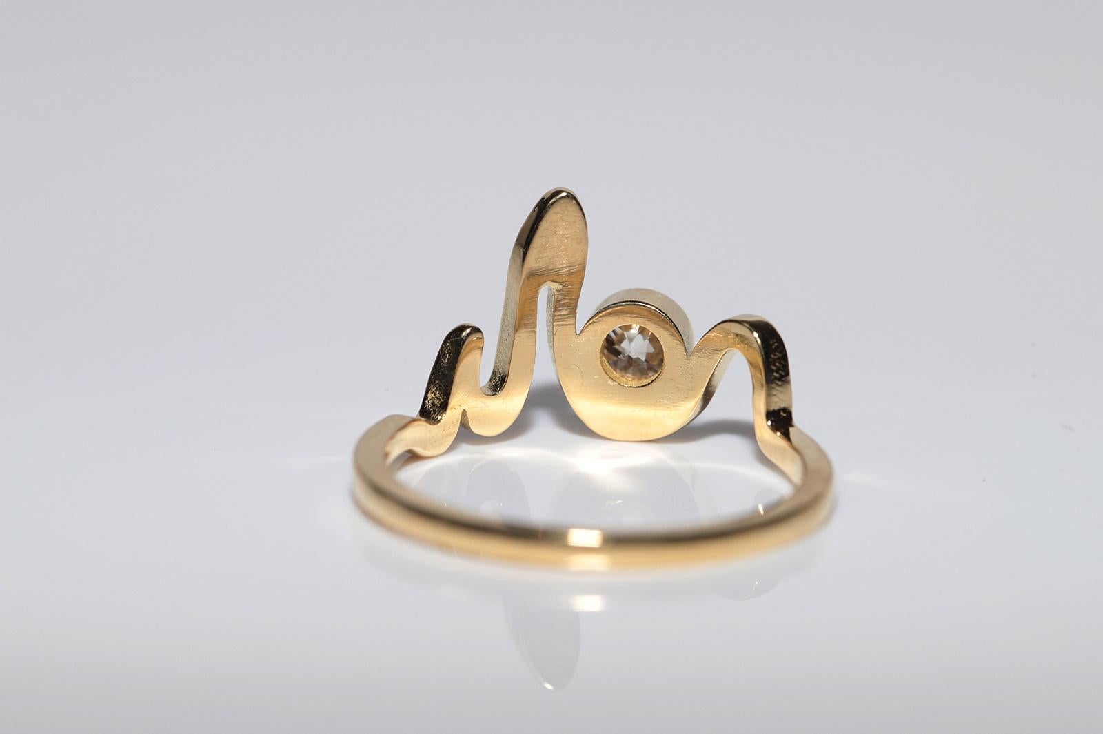 Neu Hergestellter 18k Gold Natürlicher Altschliff Diamant Dekorierter Solitär Ring Damen im Angebot