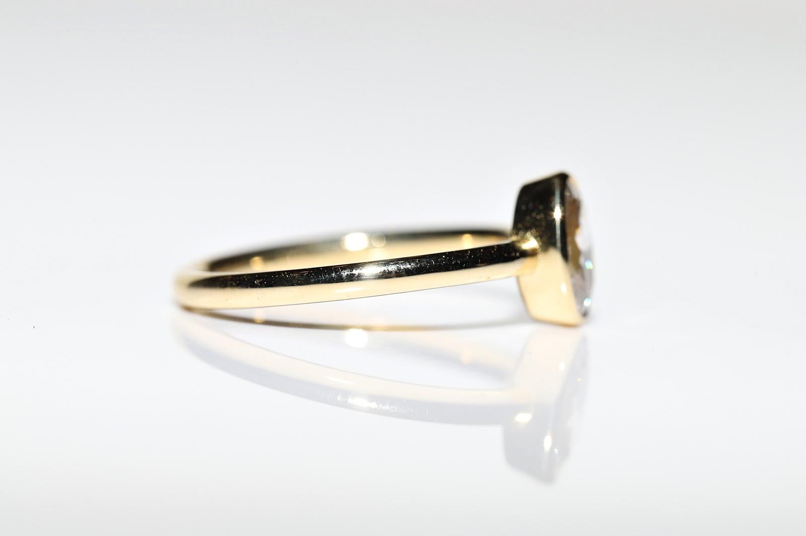 Neu Hergestellt 18k Gold Natürlicher Ovalschliff  Verzierter Solitär-Ring mit Diamant Damen im Angebot