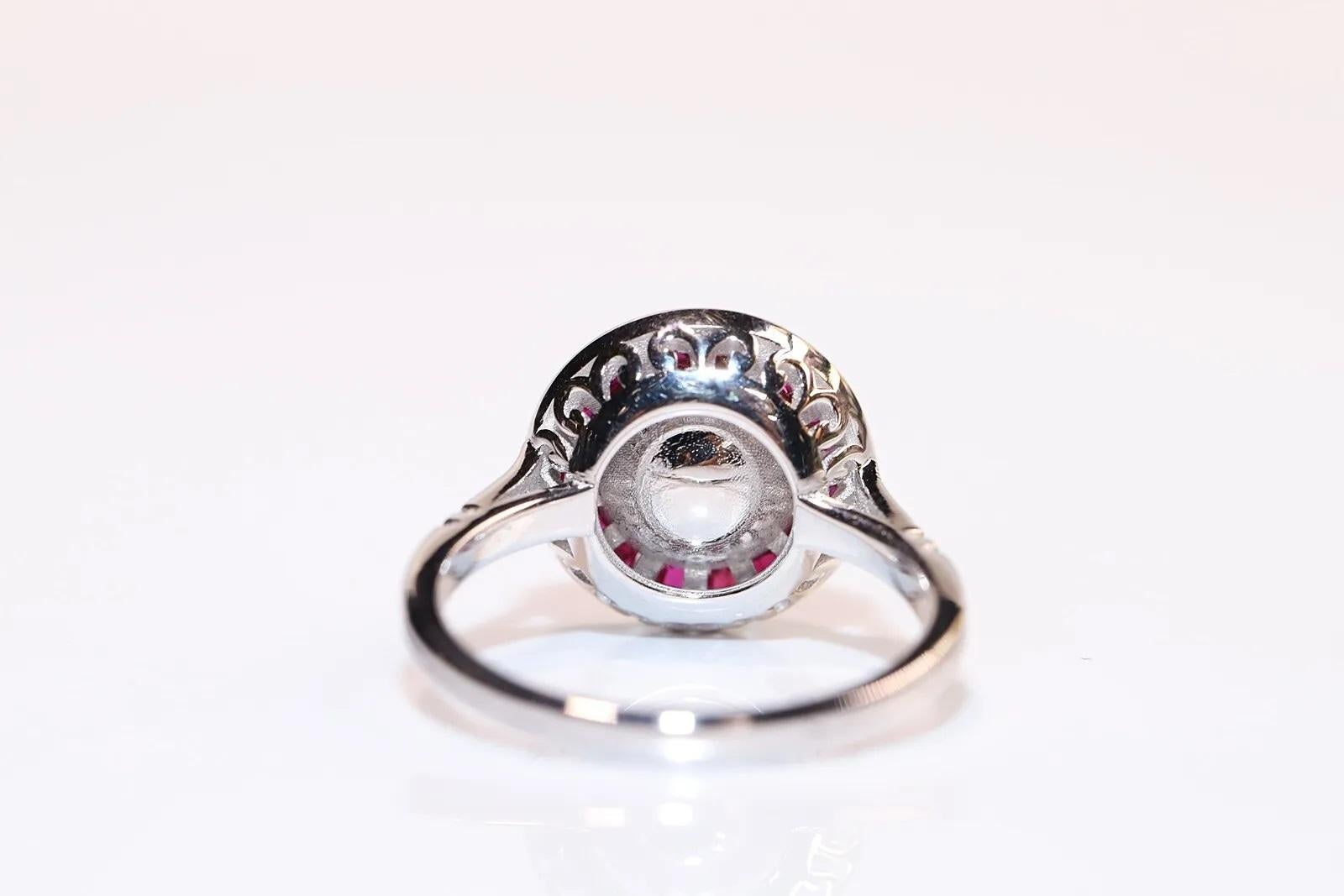 New Made 18k Gold Natural Rose Cut Diamond und Kaliber Rubin dekoriert Ring  im Angebot 4