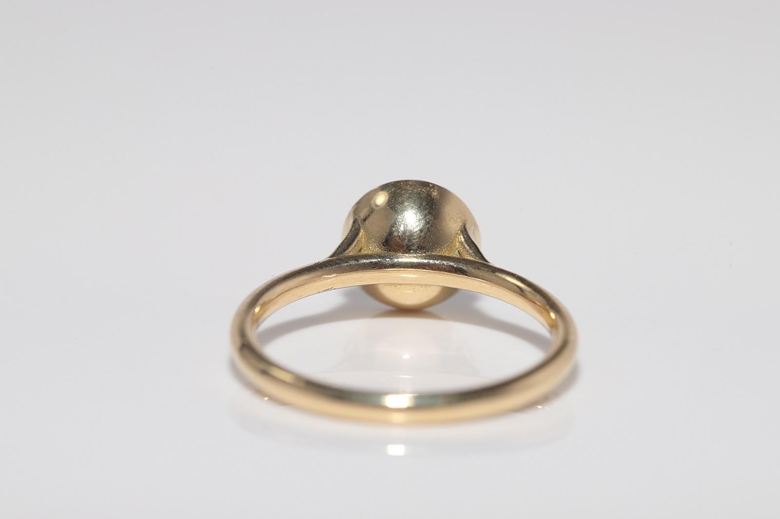 New Made 18k Gold Natural Rose Cut Diamond Decorated Solitaire Ring For Sale 6