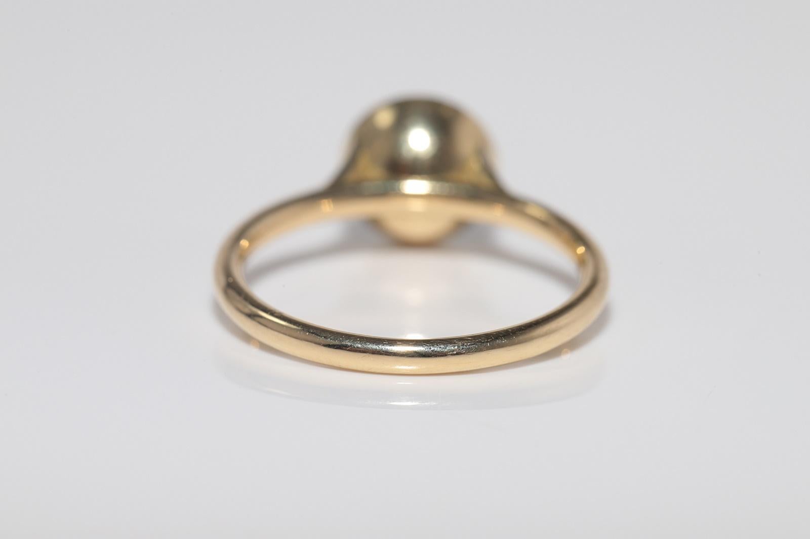 New Made 18k Gold Natural Rose Cut Diamond Decorated Solitaire Ring For Sale 7