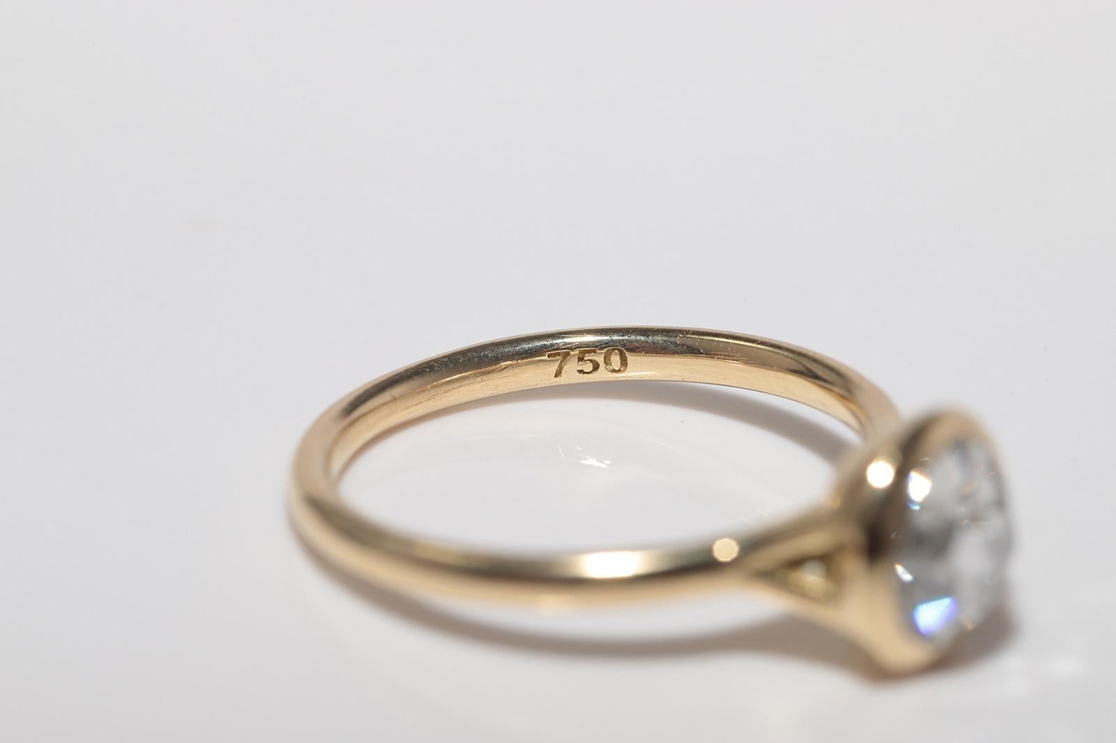 New Made 18k Gold Natural Rose Cut Diamond Decorated Solitaire Ring For Sale 8