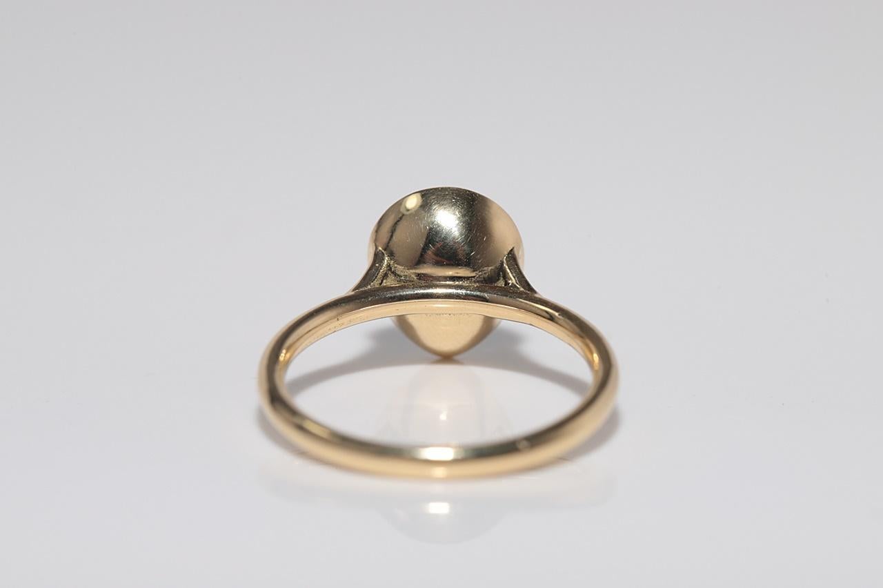 New Made 18k Gold Anello solitario in oro naturale con diamanti taglio rosa e taglio a pera in vendita 4