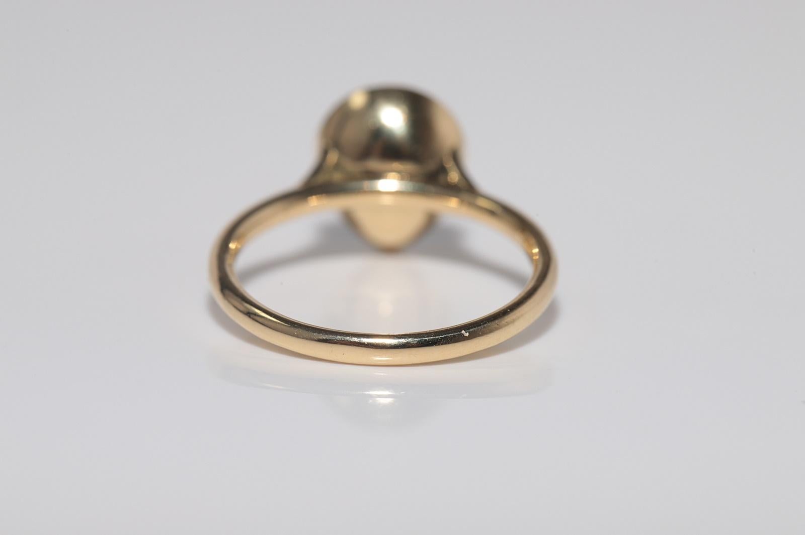 New Made 18k Gold Anello solitario in oro naturale con diamanti taglio rosa e taglio a pera in vendita 5