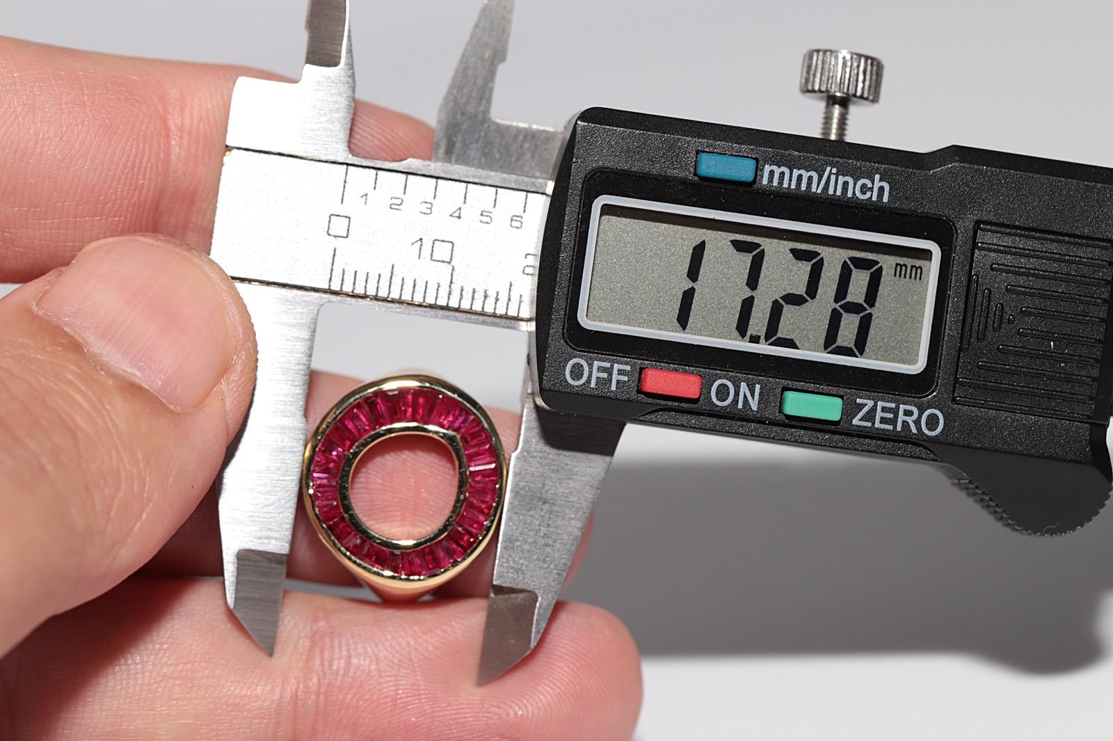 New Made 18k Gold natürlichen konischen Schliff Rubin dekoriert Runde  Ring im Angebot 5