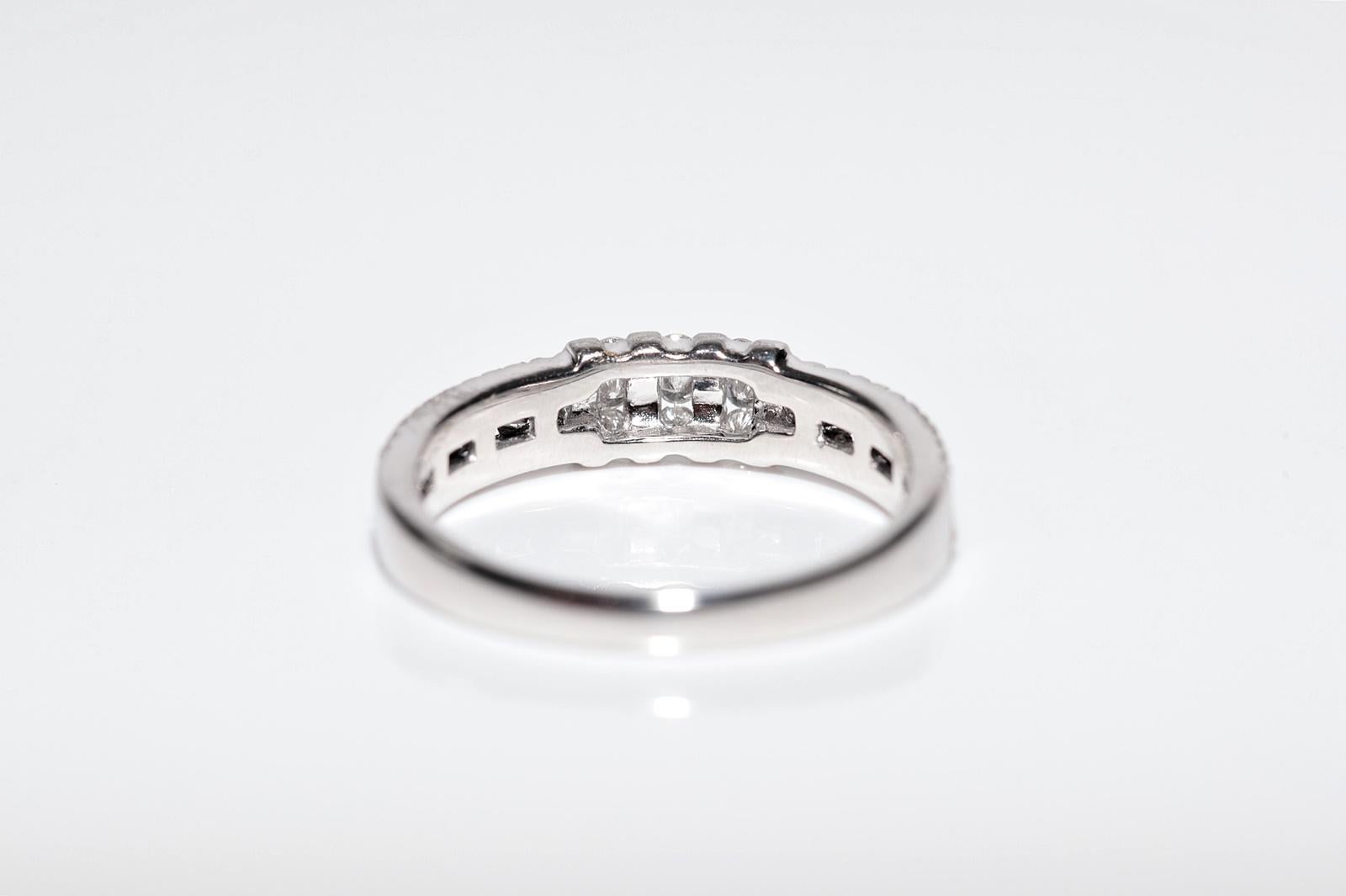 New Made 18k Gold Natural White And Black Diamond Band Ring For Sale 6