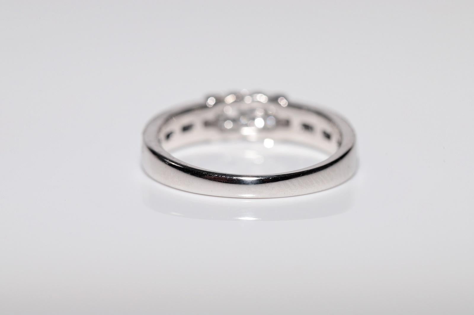 New Made 18k Gold Natural White And Black Diamond Band Ring For Sale 7