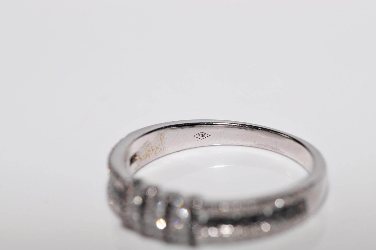 New Made 18k Gold Natural White And Black Diamond Band Ring For Sale 8