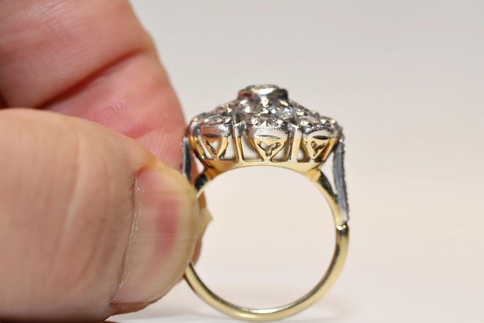 Bague faite à la main en or 18 carats décorée de diamants naturels, neuve Pour femmes en vente