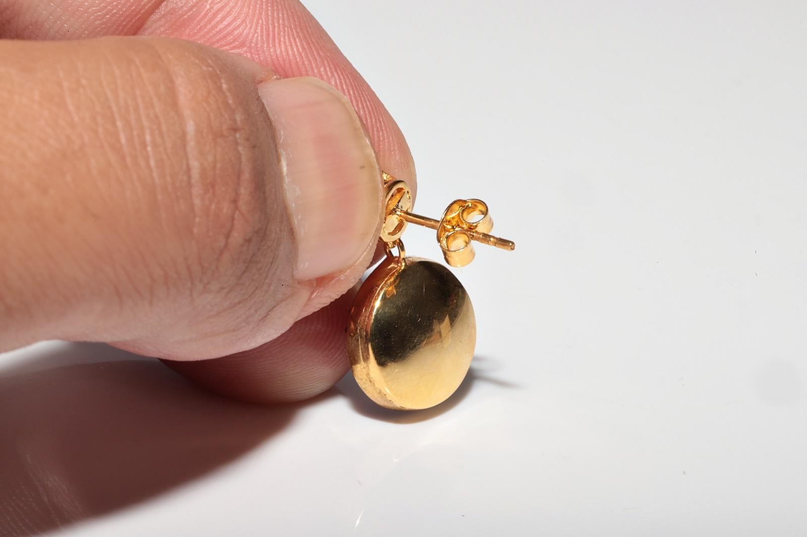 New Made 18k Gold Top Silver Natural Diamond and Caliber Ruby Decorated Earring Pour femmes en vente