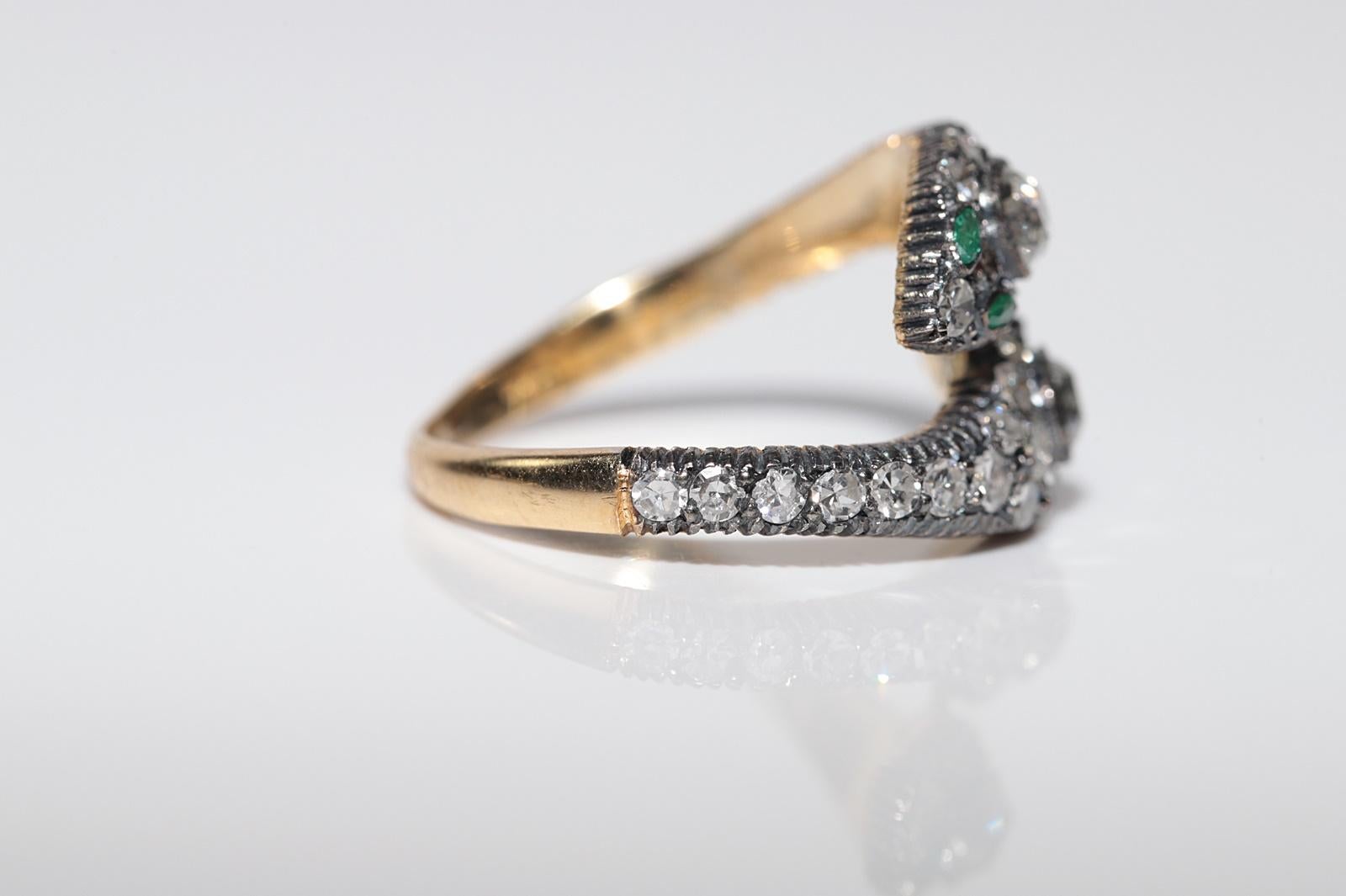 Anillo de serpiente con diamante natural y rubí esmeralda en oro de 18 quilates y plata de primera ley en Bueno estado para la venta en Fatih/İstanbul, 34