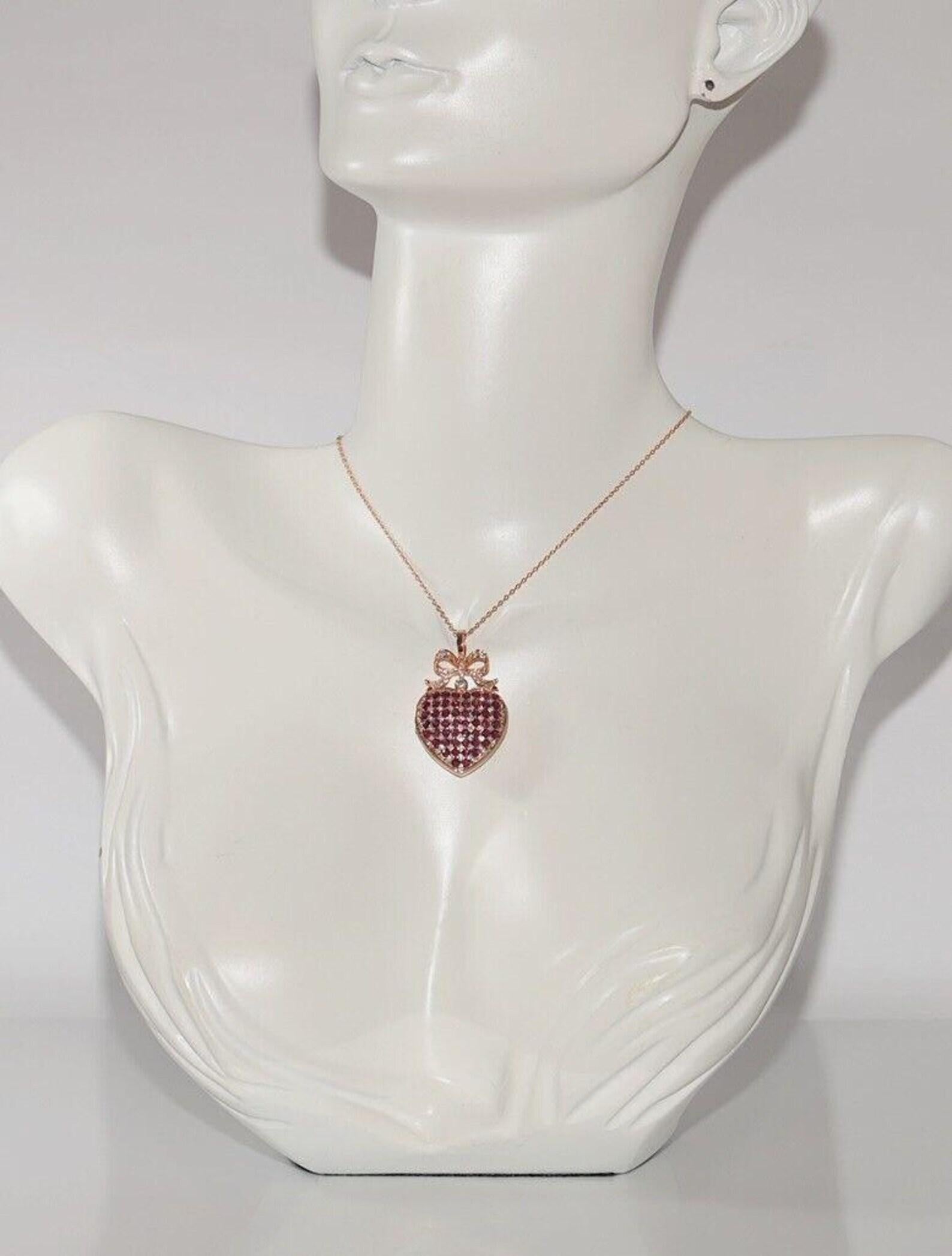 New Made 8k Gold natürlichen Diamanten und Rubin dekoriert Anhänger Halskette (Moderne) im Angebot