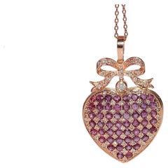 New Made 8k Gold natürlichen Diamanten und Rubin dekoriert Anhänger Halskette