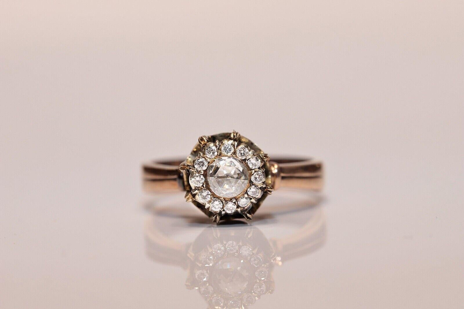 New Made 8k Gold Natural Diamond Decorated Cocktail Ring  For Sale 4
