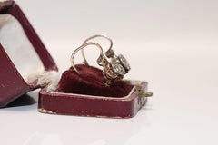 New Made 8k Gold Natural Rose Cut Diamond Decorated Earring