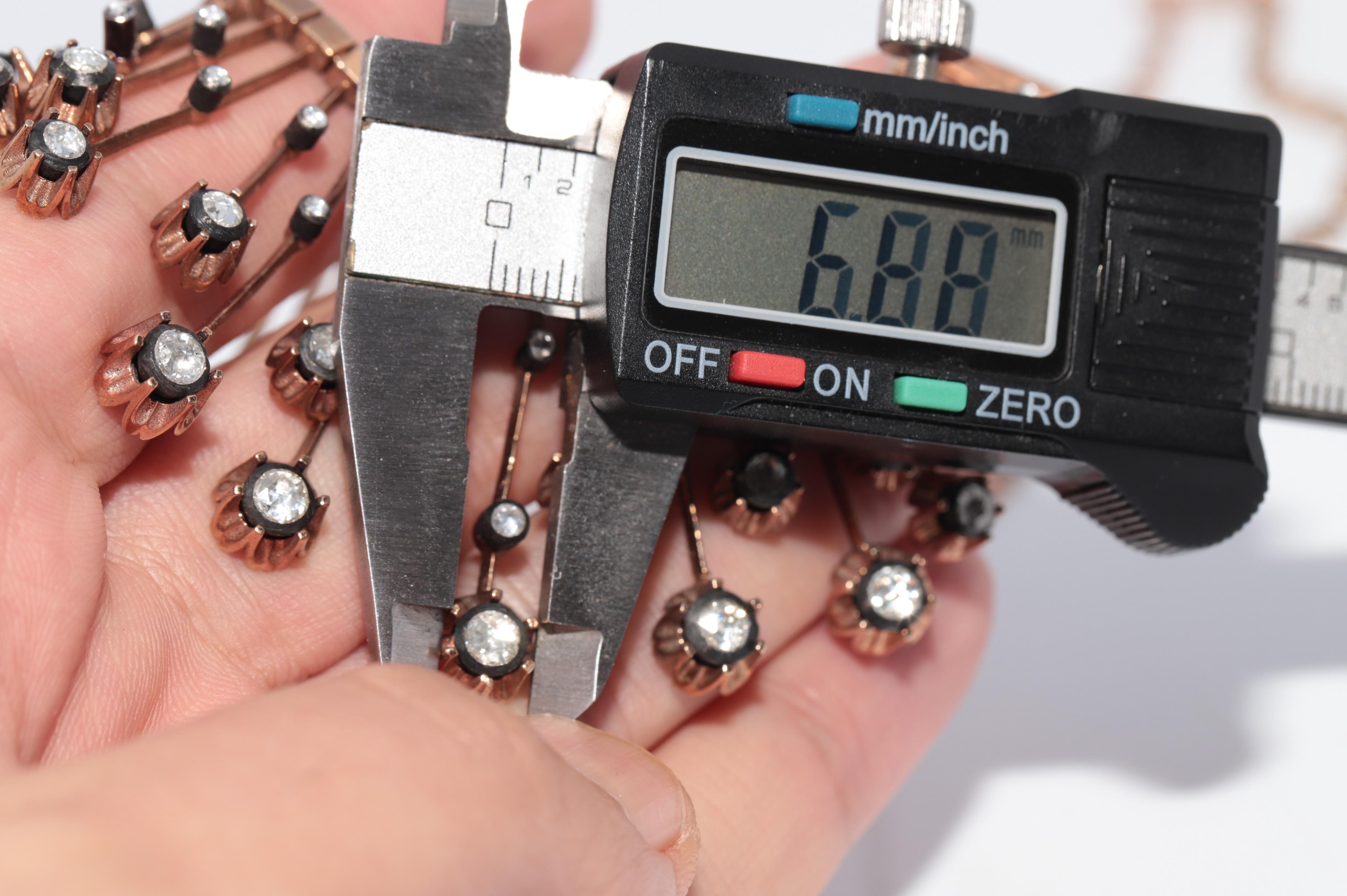 New Made Collier en or 8k orné de diamants naturels taillés en rose en vente 7