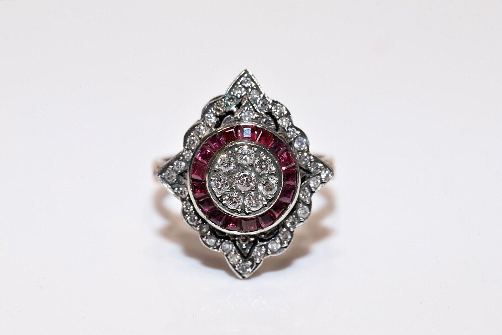 Modern New Made 8k Gold Top Silver Natural Diamond And Caliber Ruby Navette Ring For Sale
