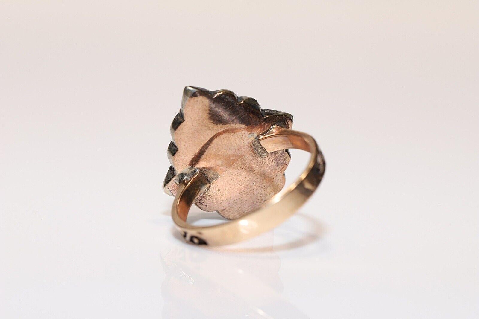 Bague navette en or 8 carats, diamant naturel et rubis calibré, neuve en vente 2