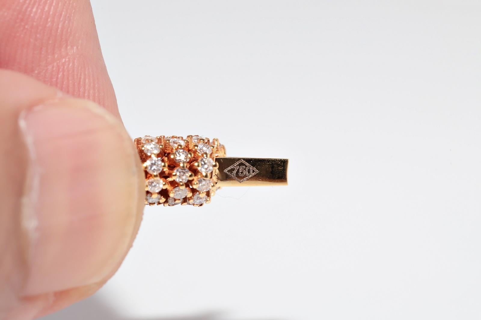 New Made Handcrafted 18k Gold Natural Diamond Decorated Strong Bracelet en vente 6