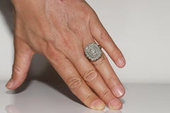 New Made Handcrafted 18k Gold Top Silver Natural Diamond  Strong Tank Ring
