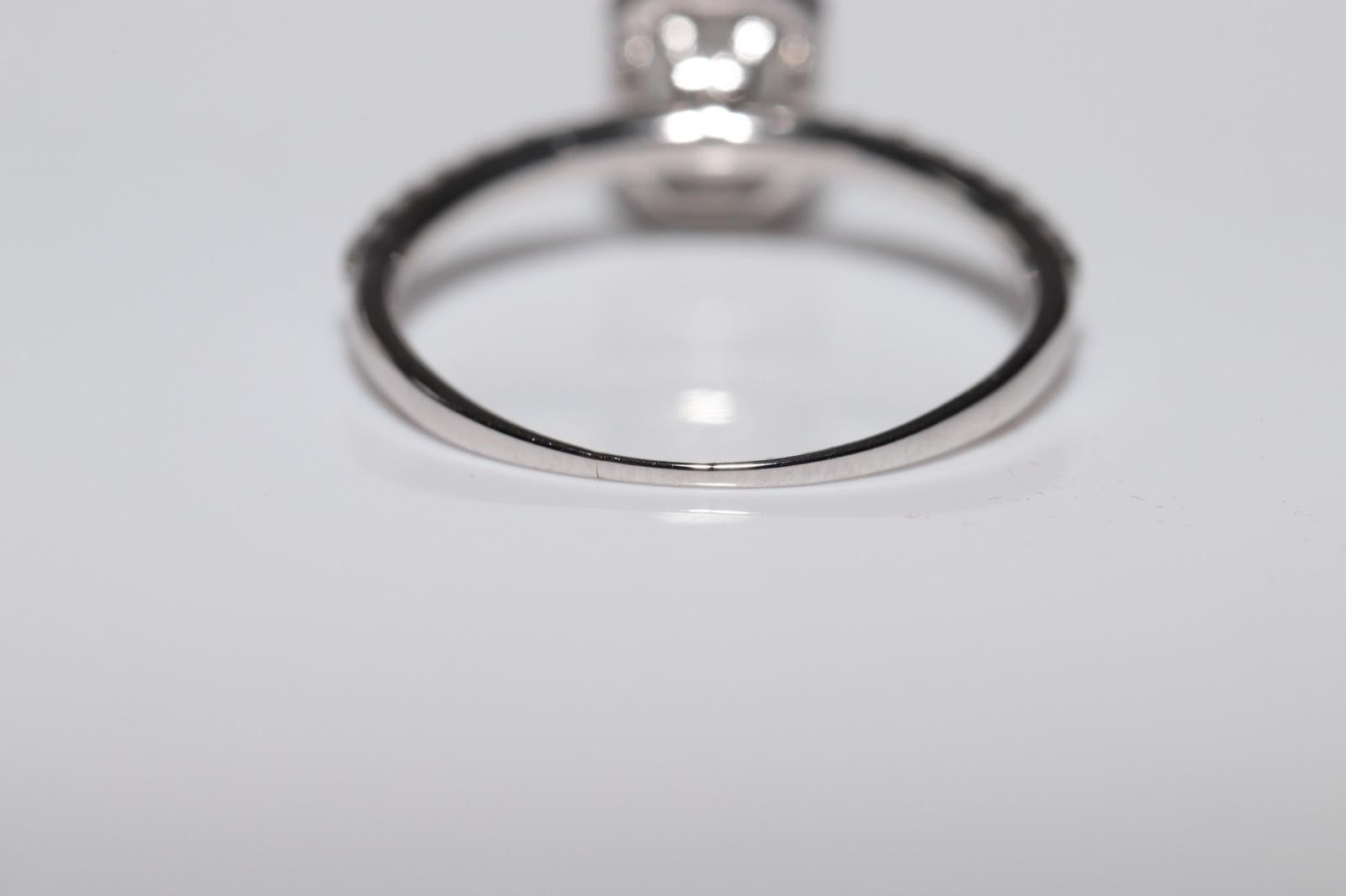 Anello solitario con diamante naturale taglio baguette in oro 14k di nuova produzione in vendita 6