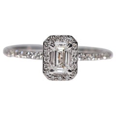 Neuer Solitär-Ring, 14 Karat Gold, natürlicher Diamant im Baguetteschliff, Solitärschliff