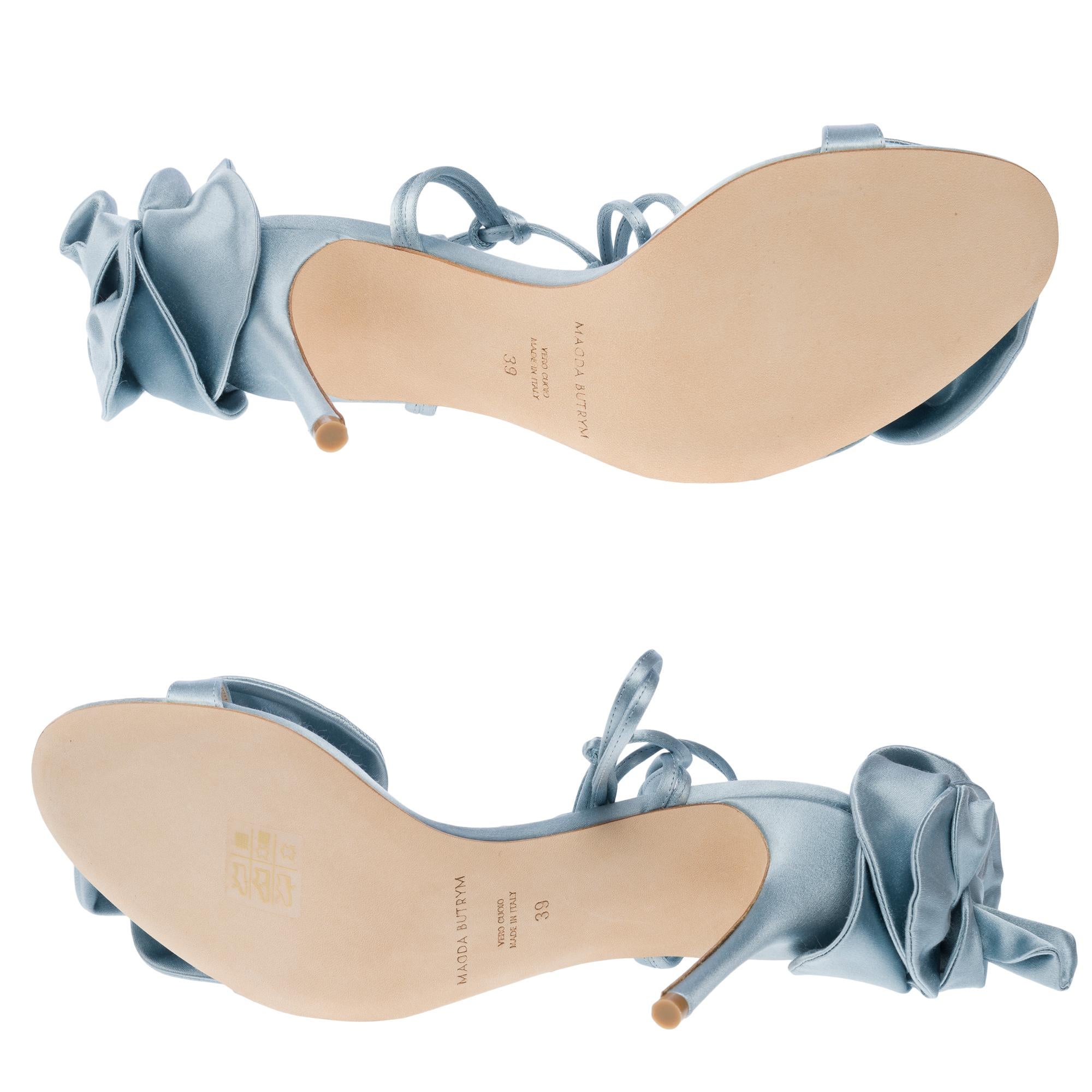 New Magda Butrym Flower shoes in blue Satin , Size 39 4
