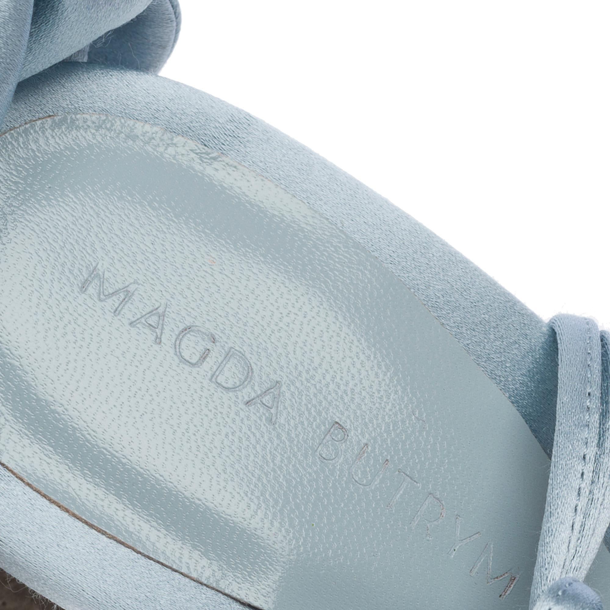 New Magda Butrym Flower shoes in blue Satin , Size 39 5