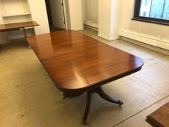 New Mahogany Regency Style English-Made Two Pedestal Extending Dining Table