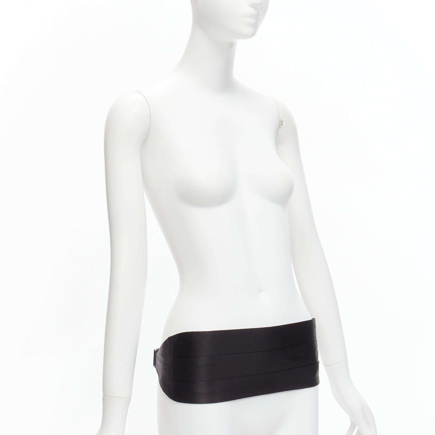 Black new MAISON MARGIELA 2011 black 100% silk cumberband elastic belt For Sale