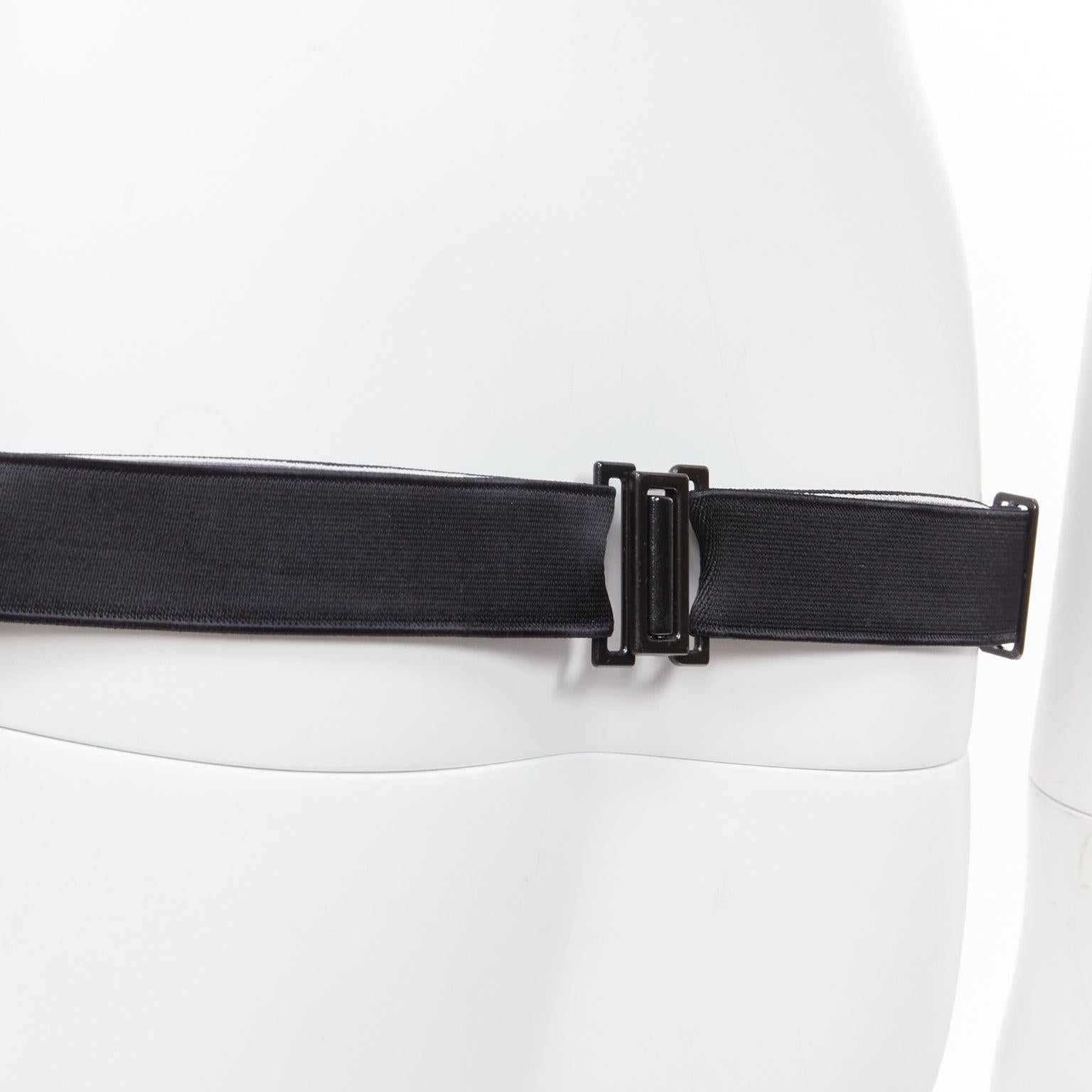 new MAISON MARGIELA 2011 black 100% silk cumberband elastic belt For Sale 2