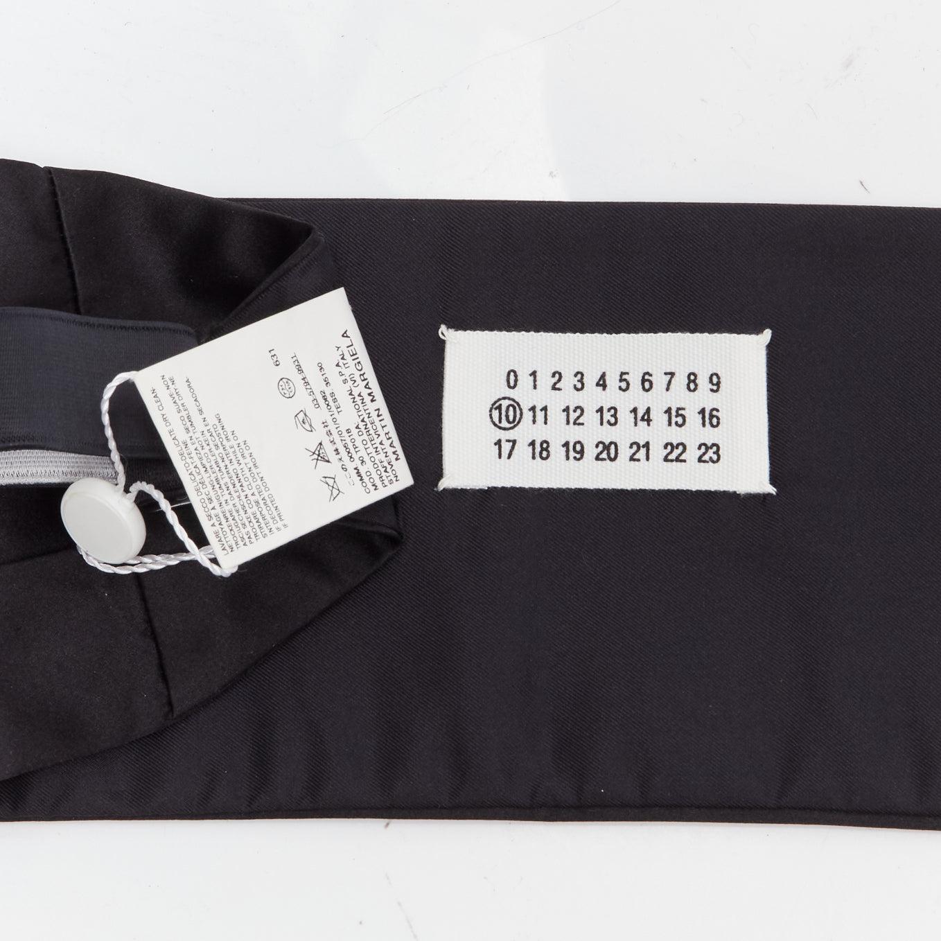 new MAISON MARGIELA 2011 black 100% silk cumberband elastic belt For Sale 3