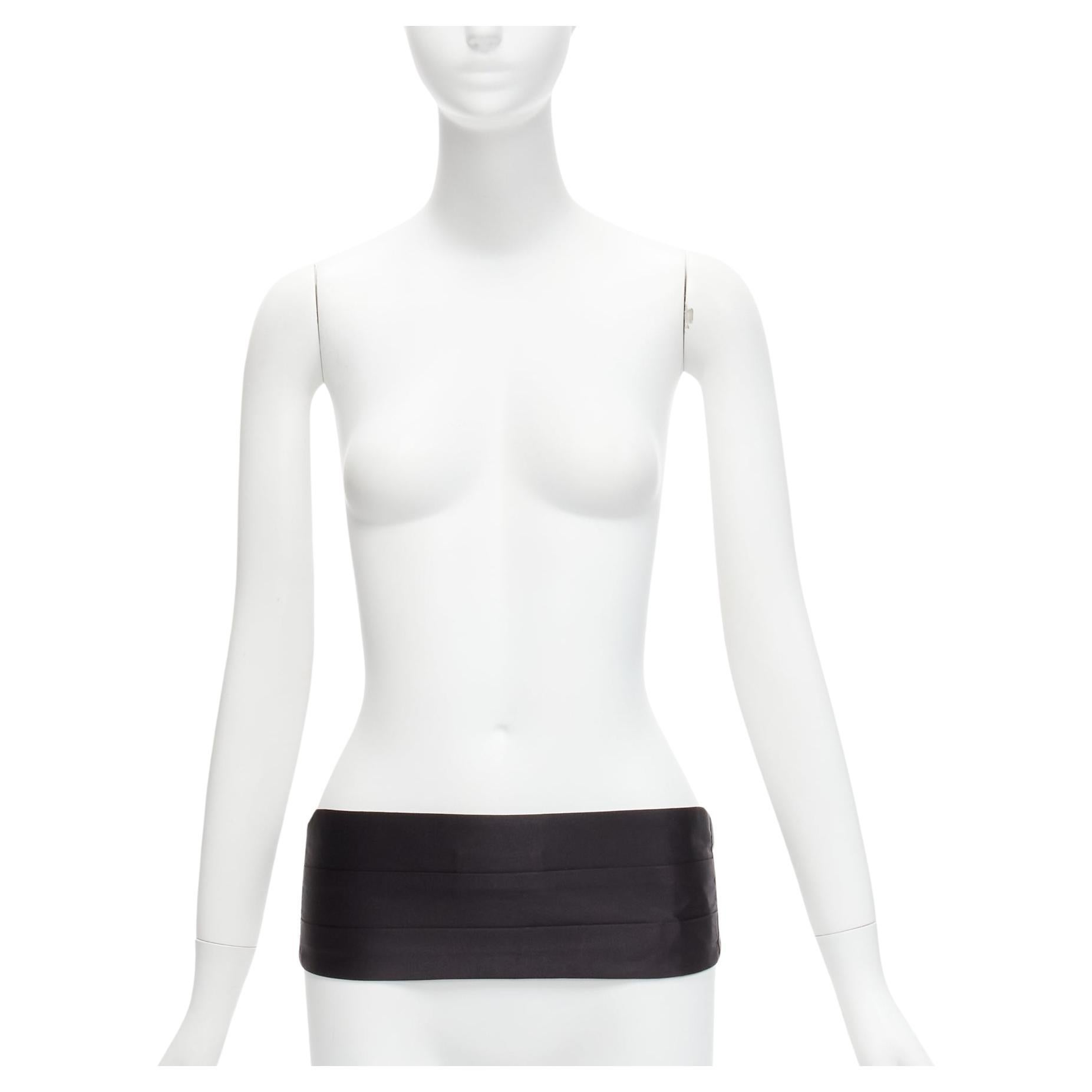 new MAISON MARGIELA 2011 black 100% silk cumberband elastic belt