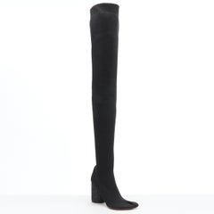 new MAISON MARGIELA 2019 Tabi black stretch sock split toe  thigh high boot EU39