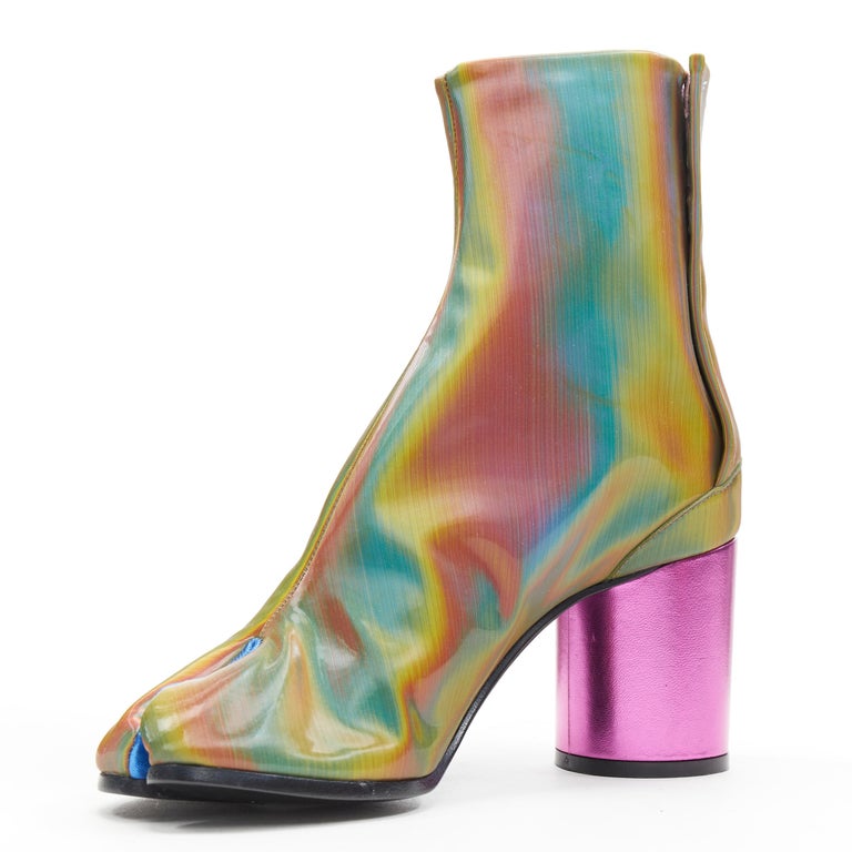 new MAISON MARGIELA 2019 Tabi holographic pink heel split toe camel ...