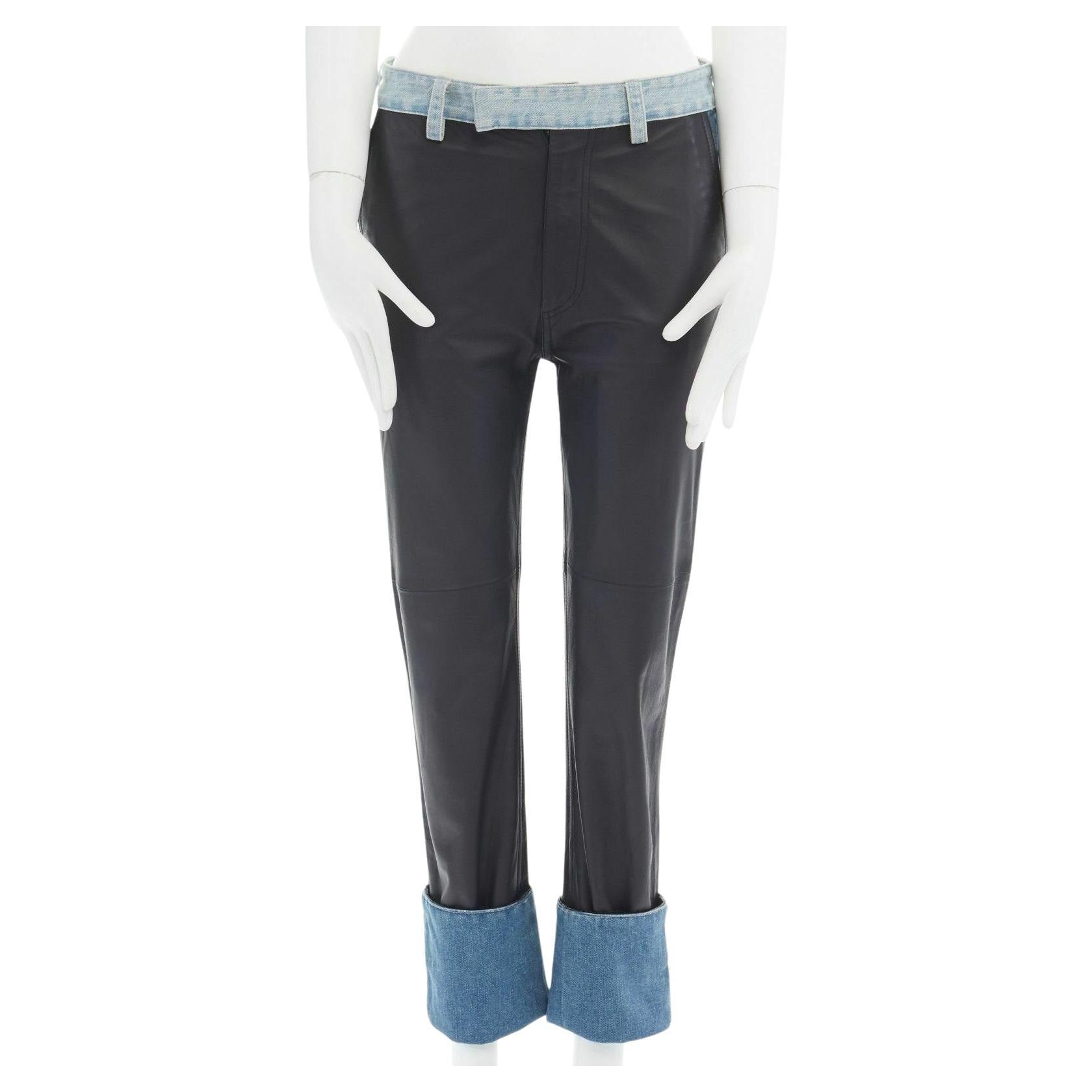 runway MARTIN MARGIELA SS08 black shredded extreme ripped jeans IT42 28