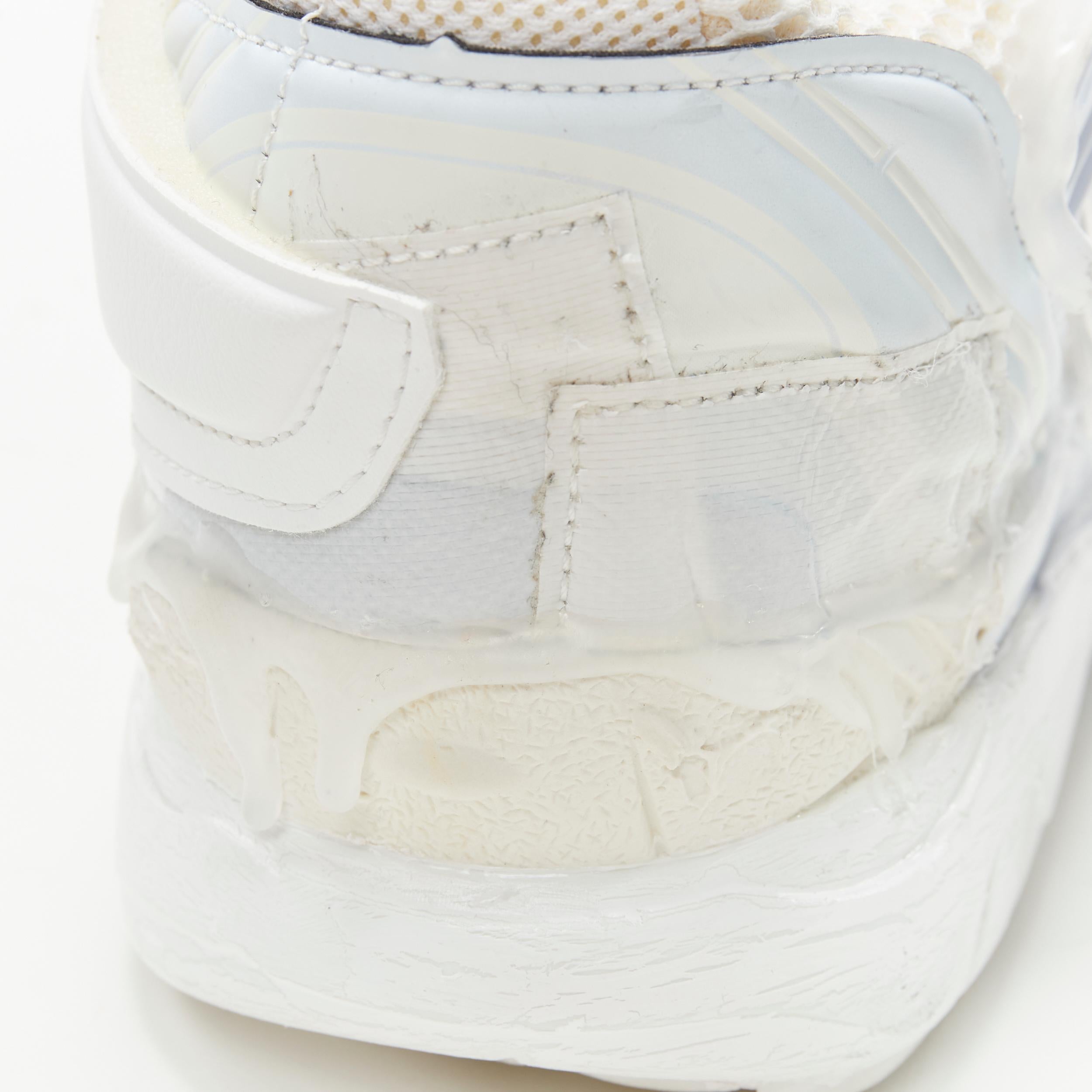 Women's new MAISON MARGIELA Fusion white deconstructed glue covered low top sneaker EU39