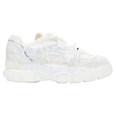 new MAISON MARGIELA Fusion white deconstructed glue covered low top sneaker EU39