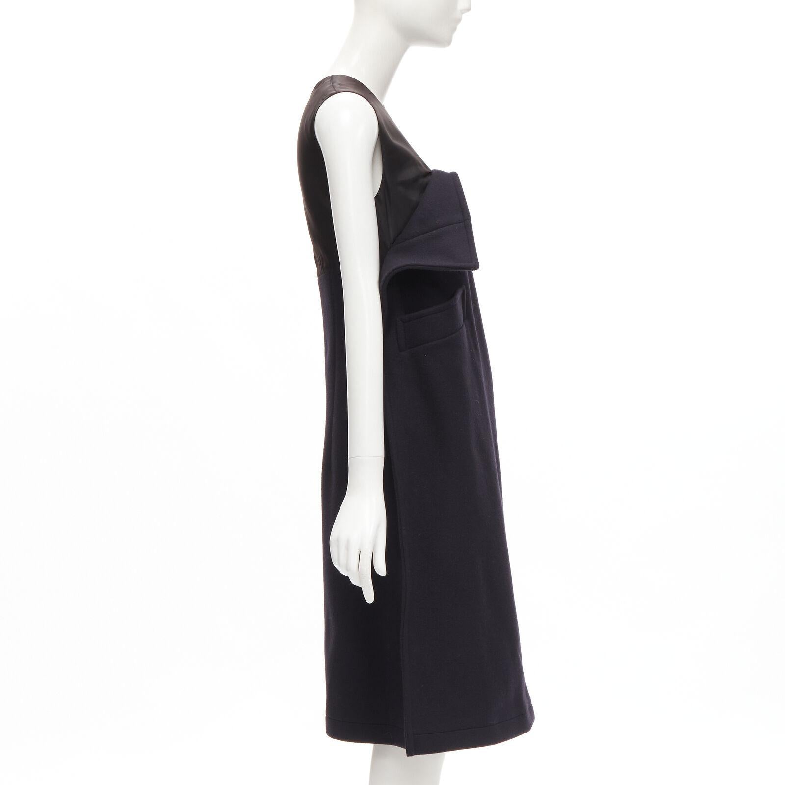 new MAISON MARGIELA JOHN GALLIANO 2019 deconstructed navy wool 2D dress IT40 S In New Condition In Hong Kong, NT