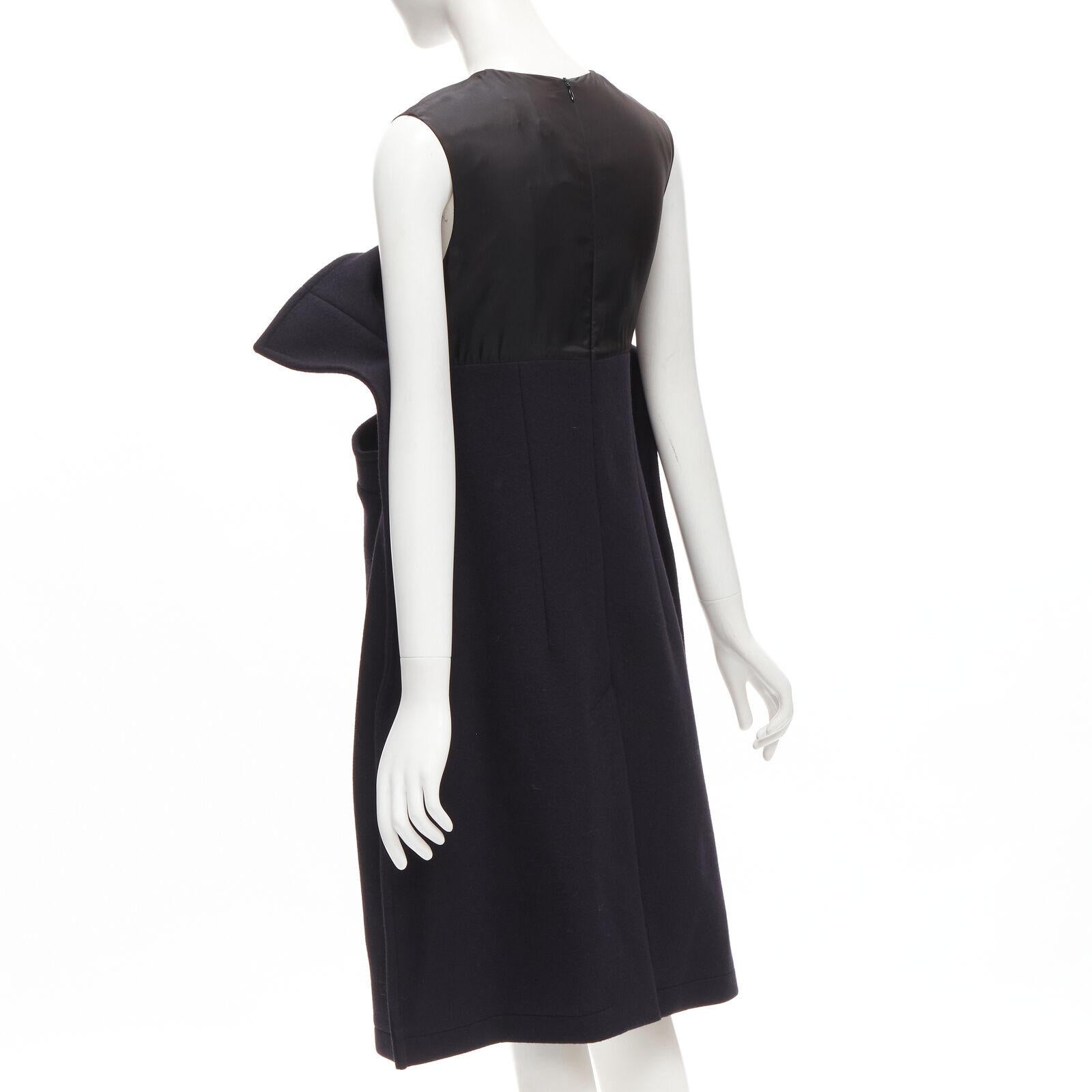 new MAISON MARGIELA JOHN GALLIANO 2019 deconstructed navy wool 2D dress IT40 S 1