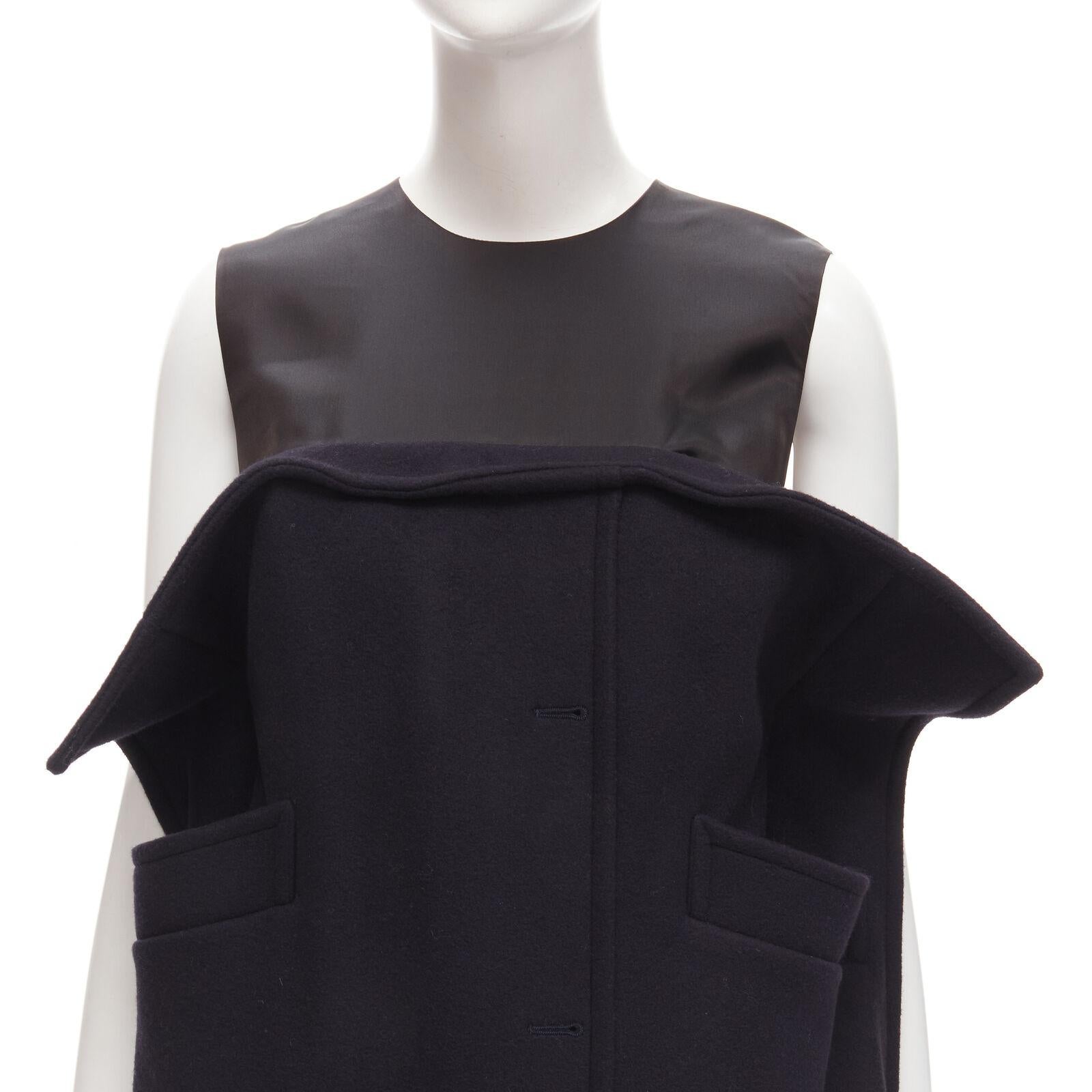 new MAISON MARGIELA JOHN GALLIANO 2019 deconstructed navy wool 2D dress IT40 S For Sale 2